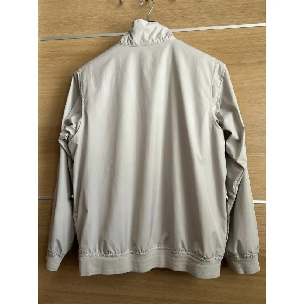 IZOD XFG Men’s Sz M Golf Pullover Windbreaker 1/4 Zip Cream Zip Pockets
